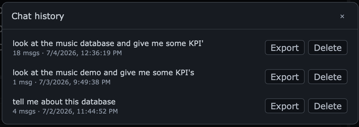 Chat history