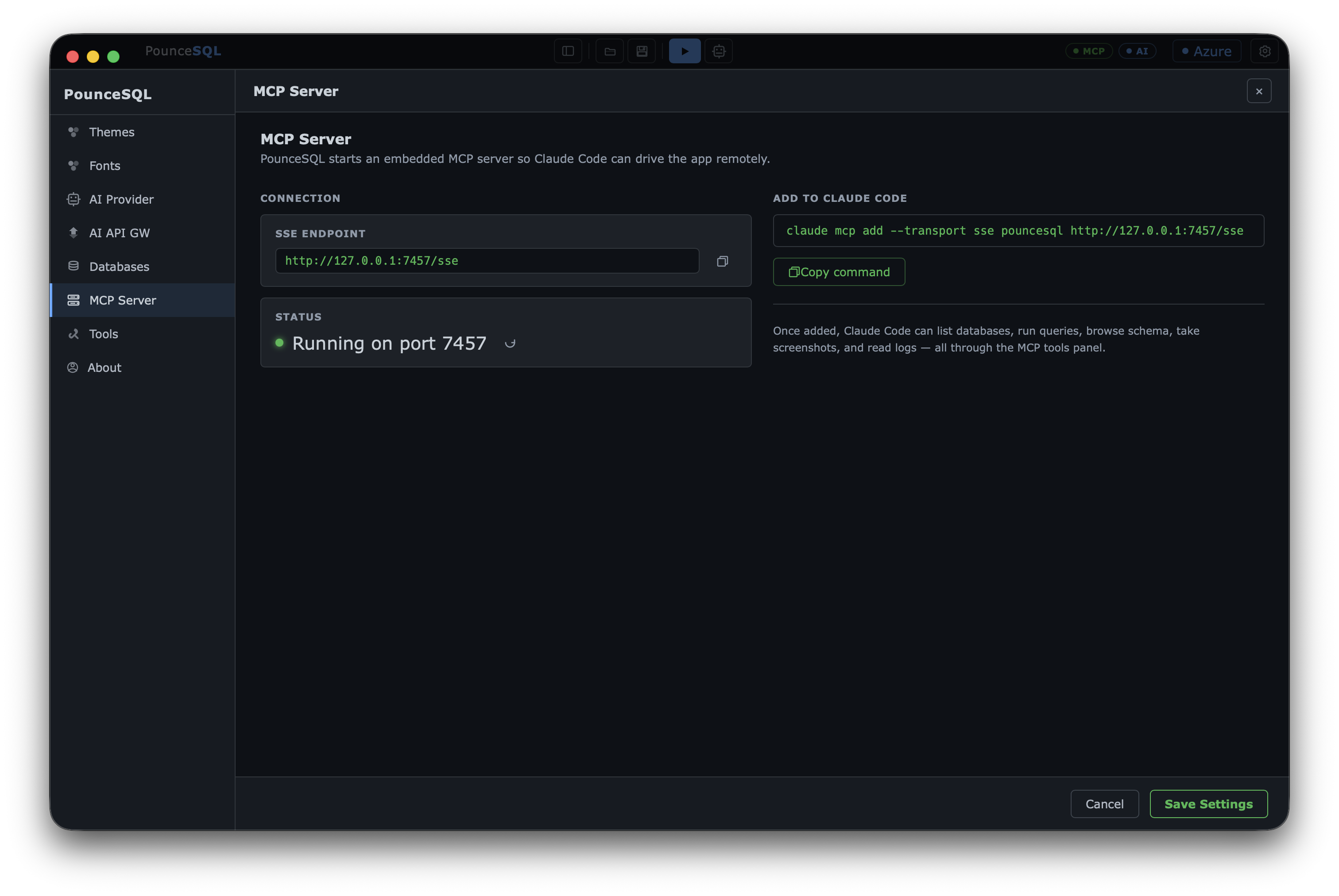 Built-in MCP server